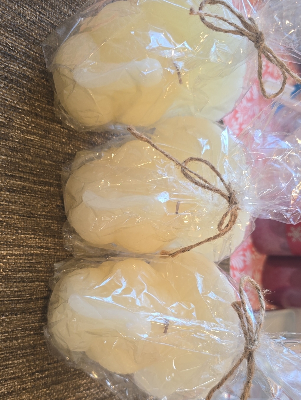Cream Decorative Braided Candle - Set of 3